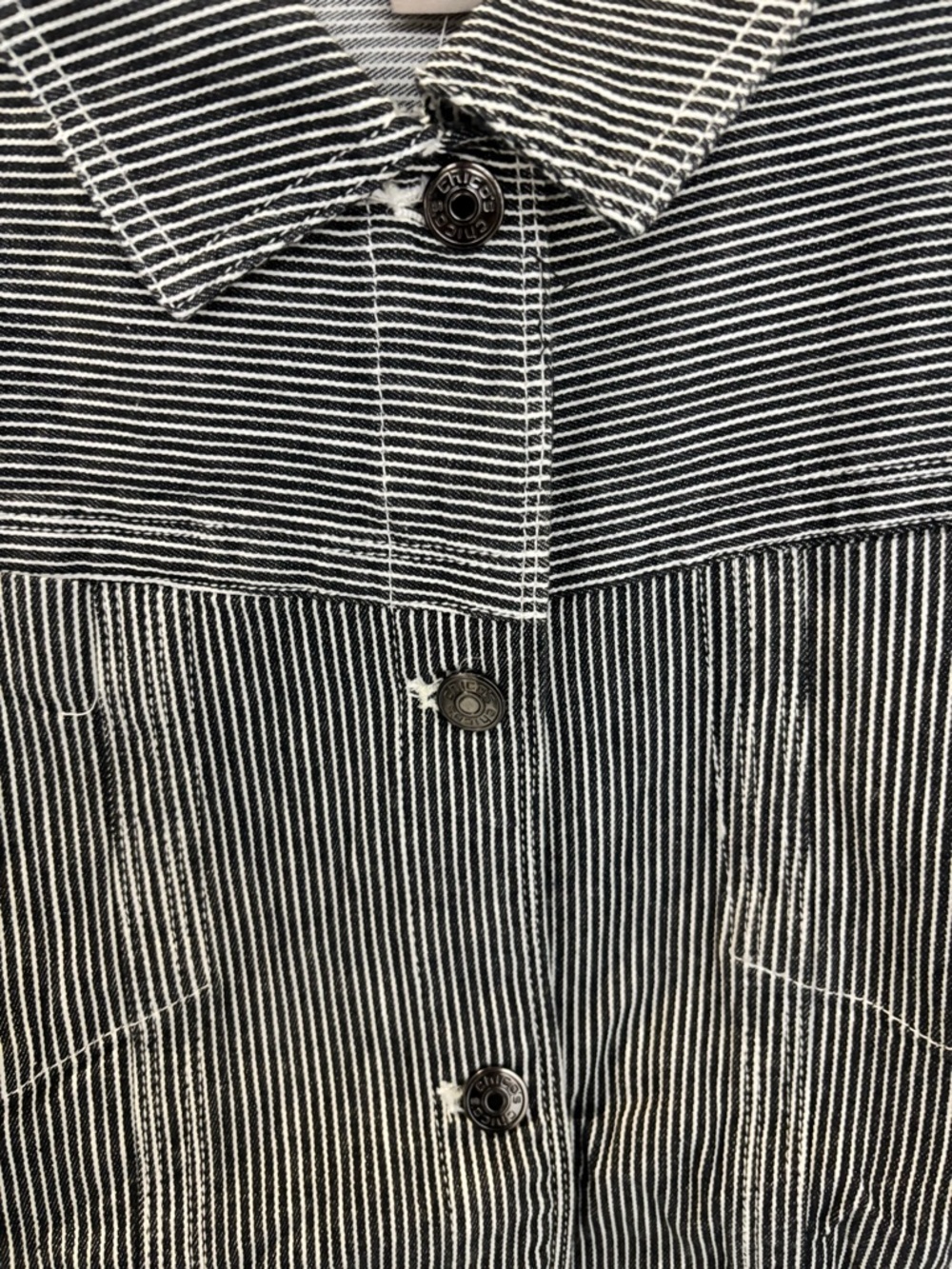 *New* CHICO’S Women’s Striped Black & White Stretch Denim - Size 4 - US 20/22 - Picture 5 of 8